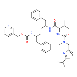 ChemSpider 2D Image | 3-Pyridinylmethyl {(2R,5S)-5-[(N-{[(2-isopropyl-1,3-thiazol-4-yl)methyl](methyl)carbamoyl}-D-valyl)amino]-1,6-diphenyl-2-hexanyl}carbamate | C39H50N6O4S