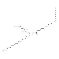 ChemSpider 2D Image | (2R)-3-{[(S)-(2-Aminoethoxy)(hydroxy)phosphoryl]oxy}-2-[(5Z)-5-tetradecenoyloxy]propyl (11Z)-11-octadecenoate | C37H70NO8P
