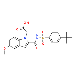 ChemSpider 2D Image | (2-{[(4-Tert-Butylphenyl)sulfonyl]carbamoyl}-5-Methoxy-1h-Indol-1-Yl)acetic Acid | C22H24N2O6S