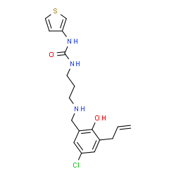 ChemSpider 2D Image | 1-{3-[(3-Allyl-5-chloro-2-hydroxybenzyl)amino]propyl}-3-(3-thienyl)urea | C18H22ClN3O2S