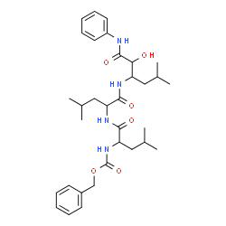 ChemSpider 2D Image | N-[(Benzyloxy)carbonyl]-L-leucyl-N-[(2S,3S)-1-anilino-2-hydroxy-5-methyl-1-oxo-3-hexanyl]-L-leucinamide | C33H48N4O6