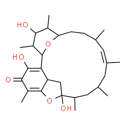 ChemSpider 2D Image | (1R,7R,9R,10S,12S,14E,16S,19R,20R,21S,22R)-3,9,21-Trihydroxy-5,10,12,14,16,20,22-heptamethyl-23,24-dioxatetracyclo[17.3.1.1~6,9~.0~2,7~]tetracosa-2,5,14-trien-4-one | C29H44O6