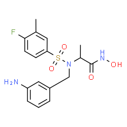 ChemSpider 2D Image | N~2~-(3-Aminobenzyl)-N~2~-[(4-fluoro-3-methylphenyl)sulfonyl]-N-hydroxy-D-alaninamide | C17H20FN3O4S