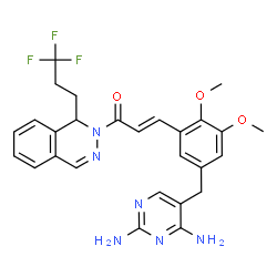 ChemSpider 2D Image | (2E)-3-{5-[(2,4-Diamino-5-pyrimidinyl)methyl]-2,3-dimethoxyphenyl}-1-[(1S)-1-(3,3,3-trifluoropropyl)-2(1H)-phthalazinyl]-2-propen-1-one | C27H27F3N6O3