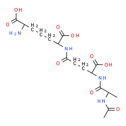 ChemSpider 2D Image | N-Acetyl-L-alanyl-N-[(1S,5R)-5-amino-1,5-dicarboxypentyl]-D-glutamine | C17H28N4O9
