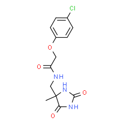 ChemSpider 2D Image | 2-(4-Chlorophenoxy)-N-{[(4R)-4-methyl-2,5-dioxo-4-imidazolidinyl]methyl}acetamide | C13H14ClN3O4