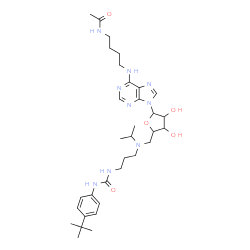 ChemSpider 2D Image | N-[4-(Acetylamino)butyl]-5'-[(3-{[(4-Tert-Butylphenyl)carbamoyl]amino}propyl)(Propan-2-Yl)amino]-5'-Deoxyadenosine | C33H51N9O5