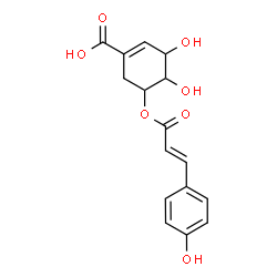 ChemSpider 2D Image | (3R,4S,5R)-3,4-Dihydroxy-5-{[(2E)-3-(4-hydroxyphenyl)-2-propenoyl]oxy}-1-cyclohexene-1-carboxylic acid | C16H16O7