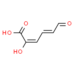 ChemSpider 2D Image | (2E,4E)-2-Hydroxy-6-oxo-2,4-hexadienoic acid | C6H6O4