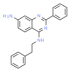 ChemSpider 2D Image | 2-Phenyl-N~4~-(2-phenylethyl)-4,7-quinazolinediamine | C22H20N4