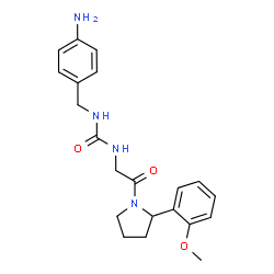 ChemSpider 2D Image | 1-(4-Aminobenzyl)-3-{2-[(2R)-2-(2-methoxyphenyl)-1-pyrrolidinyl]-2-oxoethyl}urea | C21H26N4O3
