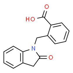 ChemSpider 2D Image | 2-[(2-Oxo-2,3-dihydro-1H-indol-1-yl)methyl]benzoic acid | C16H13NO3