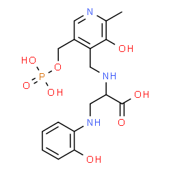 ChemSpider 2D Image | N-({3-Hydroxy-2-methyl-5-[(phosphonooxy)methyl]-4-pyridinyl}methyl)-3-[(2-hydroxyphenyl)amino]-D-alanine | C17H22N3O8P