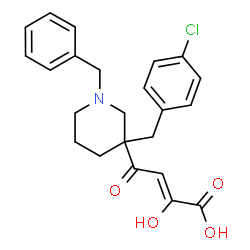 ChemSpider 2D Image | (2Z)-4-[(3S)-1-Benzyl-3-(4-chlorobenzyl)-3-piperidinyl]-2-hydroxy-4-oxo-2-butenoic acid | C23H24ClNO4