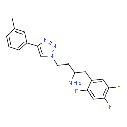ChemSpider 2D Image | (2R)-4-[4-(3-Methylphenyl)-1H-1,2,3-triazol-1-yl]-1-(2,4,5-trifluorophenyl)-2-butanamine | C19H19F3N4