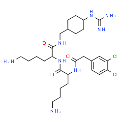 ChemSpider 2D Image | N~2~-[(3,4-Dichlorophenyl)acetyl]-L-lysyl-N-[(trans-4-carbamimidamidocyclohexyl)methyl]-L-lysinamide | C28H46Cl2N8O3