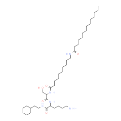 ChemSpider 2D Image | N-[10-(Tetradecanoylamino)decanoyl]-L-seryl-N-(2-cyclohexylethyl)-L-lysinamide | C41H79N5O5