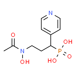 ChemSpider 2D Image | [(1R)-3-[Acetyl(hydroxy)amino]-1-(4-pyridinyl)propyl]phosphonic acid | C10H15N2O5P