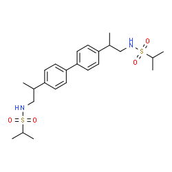 ChemSpider 2D Image | N,N'-[4,4'-Biphenyldiyldi(2R)-2,1-propanediyl]di(2-propanesulfonamide) | C24H36N2O4S2
