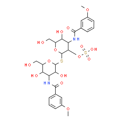 ChemSpider 2D Image | (3-Deoxy-3-(3-Methoxy-Benzamido)-B-D-Galactopyranosyl)-(3-Deoxy-3-(3-Methoxy-Benzamido)-2-O-Sulfo-B-D-Galactopyranosyl)-Sulfide | C28H36N2O15S2