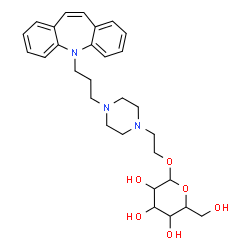 ChemSpider 2D Image | 2-{4-[3-(5H-Dibenzo[b,f]azepin-5-yl)propyl]-1-piperazinyl}ethyl beta-D-glucopyranoside | C29H39N3O6