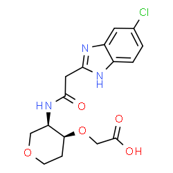 ChemSpider 2D Image | 1,5-Anhydro-3-O-(carboxymethyl)-4-{[(5-chloro-1H-benzimidazol-2-yl)acetyl]amino}-2,4-dideoxy-D-erythro-pentitol | C16H18ClN3O5