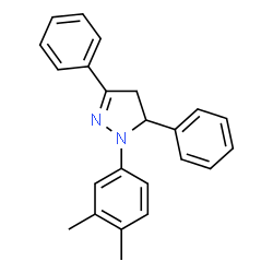 ChemSpider 2D Image | 1-(3,4-Dimethylphenyl)-3,5-diphenyl-4,5-dihydro-1H-pyrazole | C23H22N2