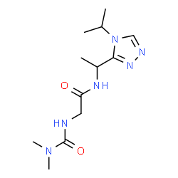 ChemSpider 2D Image | N~2~-(Dimethylcarbamoyl)-N-[1-(4-isopropyl-4H-1,2,4-triazol-3-yl)ethyl]glycinamide | C12H22N6O2