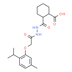 ChemSpider 2D Image | 2-({2-[(2-Isopropyl-5-methylphenoxy)acetyl]hydrazino}carbonyl)cyclohexanecarboxylic acid | C20H28N2O5