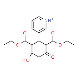 ChemSpider 2D Image | 3-[2,6-Bis(ethoxycarbonyl)-3-hydroxy-3-methyl-5-oxocyclohexyl]pyridinium | C18H24NO6