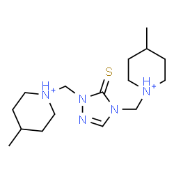 ChemSpider 2D Image | 1,1'-[(5-Thioxo-1H-1,2,4-triazole-1,4(5H)-diyl)bis(methylene)]bis(4-methylpiperidinium) | C16H31N5S