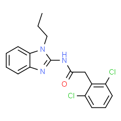 ChemSpider 2D Image | 2-(2,6-Dichlorophenyl)-N-(1-propyl-1H-benzimidazol-2-yl)acetamide | C18H17Cl2N3O