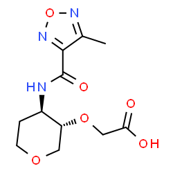 ChemSpider 2D Image | 1,5-Anhydro-2-O-(carboxymethyl)-3,4-dideoxy-3-{[(4-methyl-1,2,5-oxadiazol-3-yl)carbonyl]amino}-D-threo-pentitol | C11H15N3O6