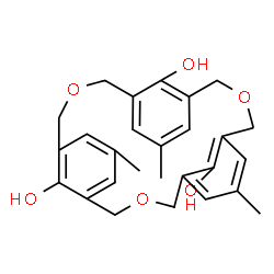 ChemSpider 2D Image | 7,15,23-Trimethyl-3,11,19-trioxatetracyclo[19.3.1.1~5,9~.1~13,17~]heptacosa-1(25),5(27),6,8,13(26),14,16,21,23-nonaene-25,26,27-triol | C27H30O6