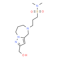 ChemSpider 2D Image | 3-[2-(Hydroxymethyl)-7,8-dihydro-4H-pyrazolo[1,5-a][1,4]diazepin-5(6H)-yl]-N,N-dimethyl-1-propanesulfonamide | C13H24N4O3S