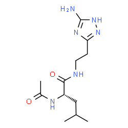 ChemSpider 2D Image | N~2~-Acetyl-N-[2-(5-amino-1H-1,2,4-triazol-3-yl)ethyl]-L-leucinamide | C12H22N6O2
