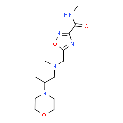 ChemSpider 2D Image | N-Methyl-5-({methyl[2-(4-morpholinyl)propyl]amino}methyl)-1,2,4-oxadiazole-3-carboxamide | C13H23N5O3