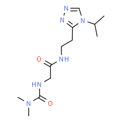 ChemSpider 2D Image | N~2~-(Dimethylcarbamoyl)-N-[2-(4-isopropyl-4H-1,2,4-triazol-3-yl)ethyl]glycinamide | C12H22N6O2