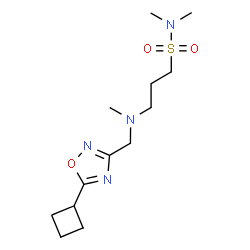 ChemSpider 2D Image | 3-{[(5-Cyclobutyl-1,2,4-oxadiazol-3-yl)methyl](methyl)amino}-N,N-dimethyl-1-propanesulfonamide | C13H24N4O3S