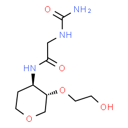 ChemSpider 2D Image | 1,5-Anhydro-3-[(N-carbamoylglycyl)amino]-2,3-dideoxy-4-O-(2-hydroxyethyl)-D-threo-pentitol | C10H19N3O5