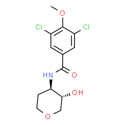 ChemSpider 2D Image | 1,5-Anhydro-2,3-dideoxy-3-[(3,5-dichloro-4-methoxybenzoyl)amino]-D-threo-pentitol | C13H15Cl2NO4