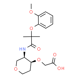 ChemSpider 2D Image | 1,5-Anhydro-3-O-(carboxymethyl)-2,4-dideoxy-4-{[2-(2-methoxyphenoxy)-2-methylpropanoyl]amino}-D-erythro-pentitol | C18H25NO7