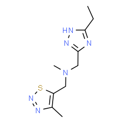 ChemSpider 2D Image | 1-(5-Ethyl-1H-1,2,4-triazol-3-yl)-N-methyl-N-[(4-methyl-1,2,3-thiadiazol-5-yl)methyl]methanamine | C10H16N6S