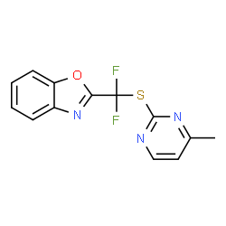 ChemSpider 2D Image | 2-[difluoro-[(4-Methyl-Pyrimidinyl)-Thio]methyl]-Benzoxazole | C13H9F2N3OS