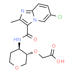 ChemSpider 2D Image | 1,5-Anhydro-2-O-(carboxymethyl)-3-{[(6-chloro-2-methylimidazo[1,2-a]pyridin-3-yl)carbonyl]amino}-3,4-dideoxy-D-threo-pentitol | C16H18ClN3O5