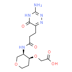 ChemSpider 2D Image | 4-{[3-(3-Amino-5-oxo-4,5-dihydro-1,2,4-triazin-6-yl)propanoyl]amino}-1,5-anhydro-3-O-(carboxymethyl)-2,4-dideoxy-D-erythro-pentitol | C13H19N5O6