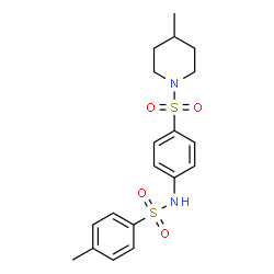 ChemSpider 2D Image | 4-Methyl-N-{4-[(4-methyl-1-piperidinyl)sulfonyl]phenyl}benzenesulfonamide | C19H24N2O4S2
