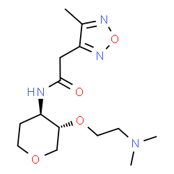 ChemSpider 2D Image | 1,5-Anhydro-2,3-dideoxy-4-O-[2-(dimethylamino)ethyl]-3-{[(4-methyl-1,2,5-oxadiazol-3-yl)acetyl]amino}-D-threo-pentitol | C14H24N4O4