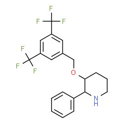 ChemSpider 2D Image | 3-{[3,5-Bis(trifluoromethyl)benzyl]oxy}-2-phenylpiperidine | C20H19F6NO