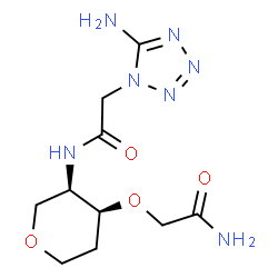 ChemSpider 2D Image | 3-O-(2-Amino-2-oxoethyl)-4-{[(5-amino-1H-tetrazol-1-yl)acetyl]amino}-1,5-anhydro-2,4-dideoxy-D-erythro-pentitol | C10H17N7O4